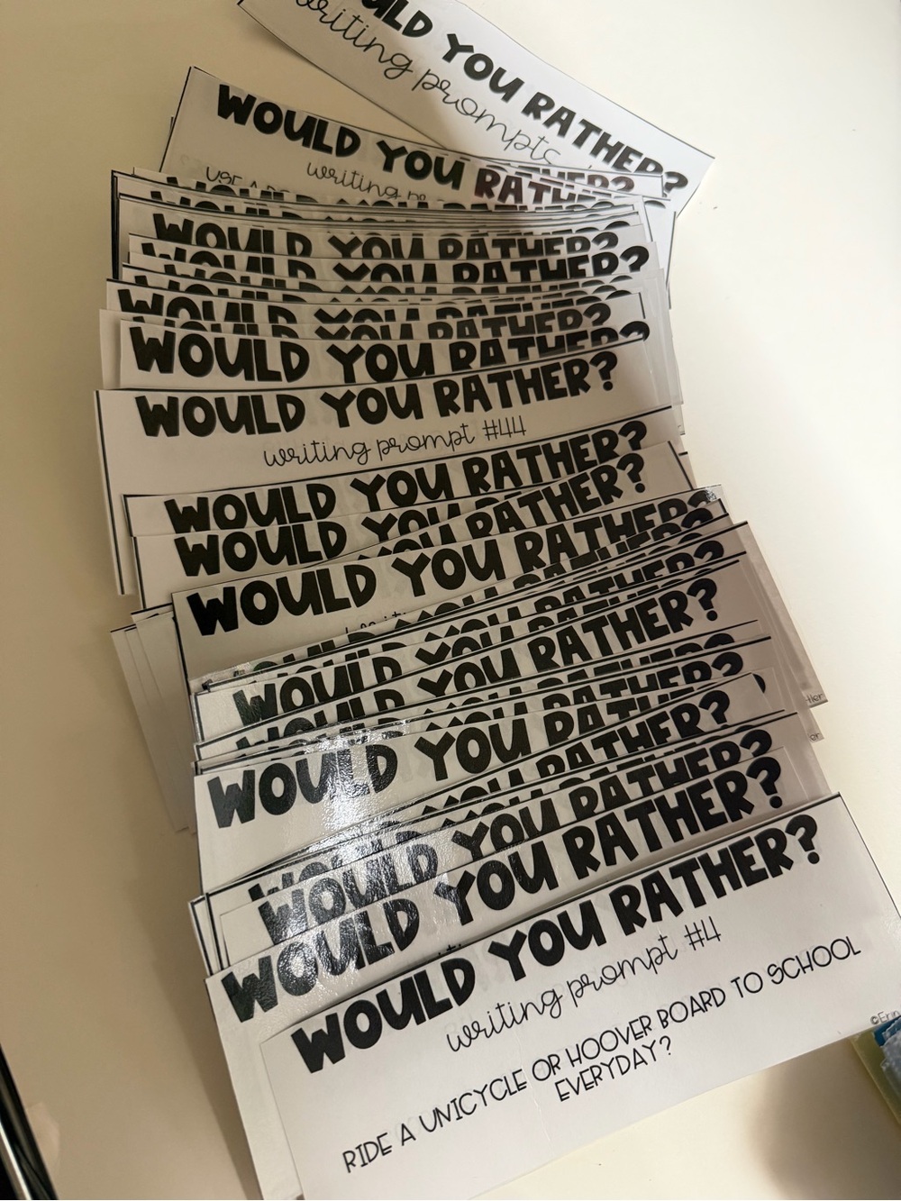 Would You Rather? Writing Prompt Cards